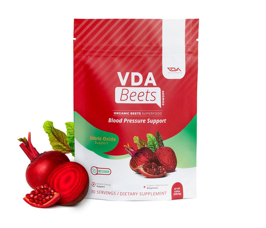 VDA Supplements Organic Beet Root Powder for Daily Nutrition - 30 Servings