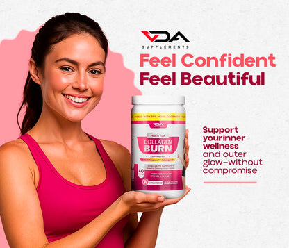 VDA Supplements Collagen Burn Multi Collagen Powder - 40 Servings
