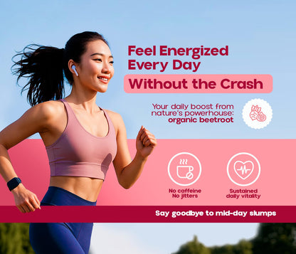 VDA Supplements Organic Beet Root Powder for Daily Nutrition - 30 Servings